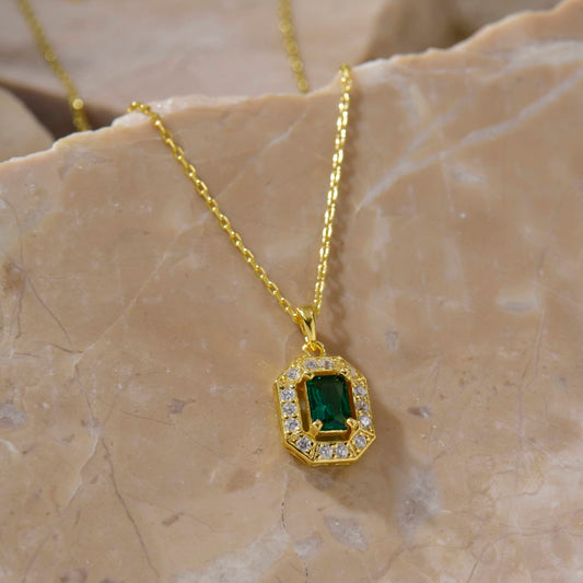 Baguette Emerald Necklace