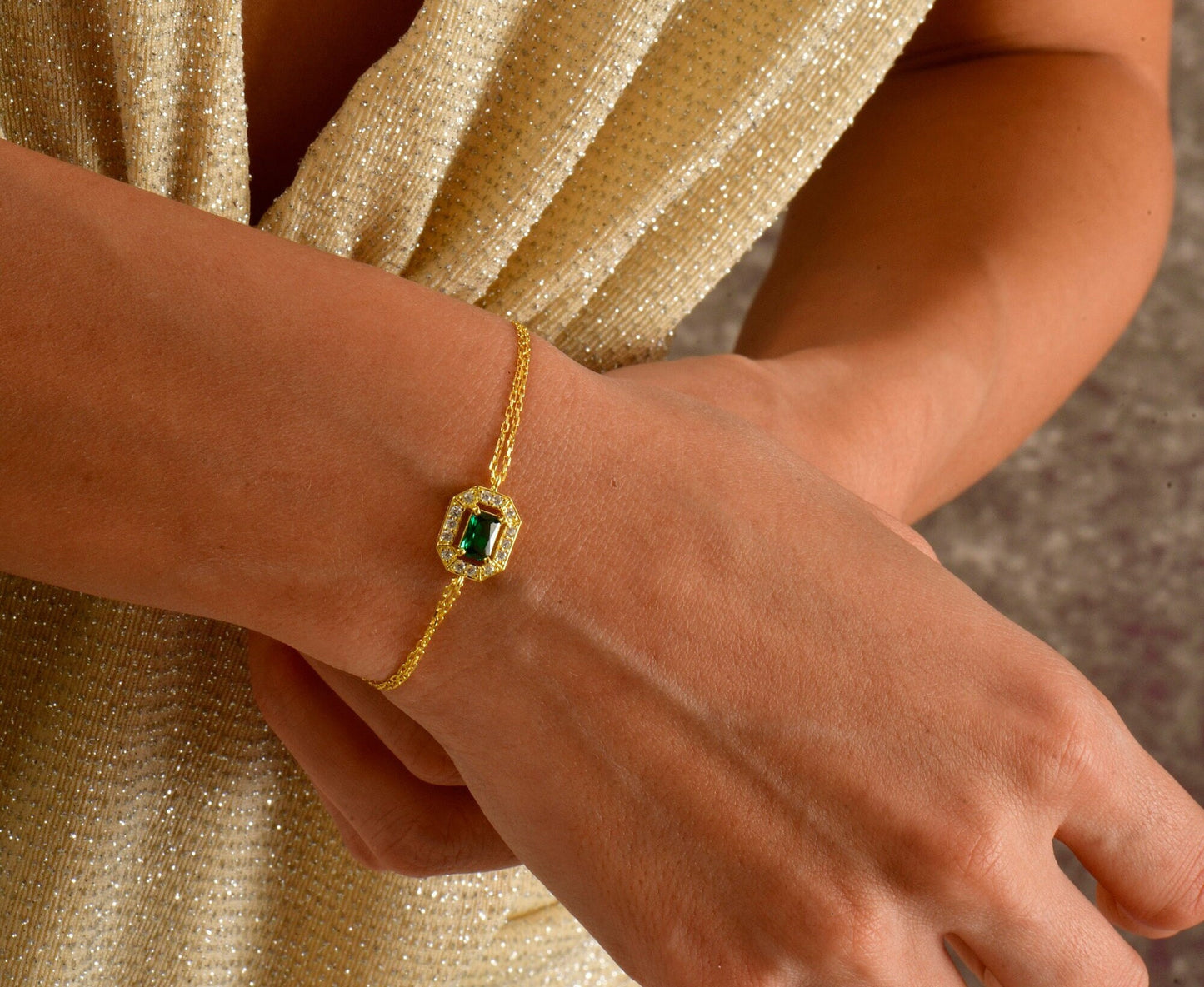 Baguette Emerald Bracelet