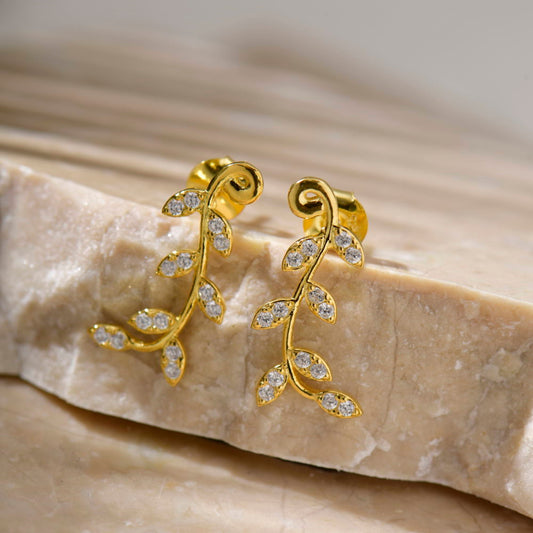 Branch Olive Leaves Ear Climber