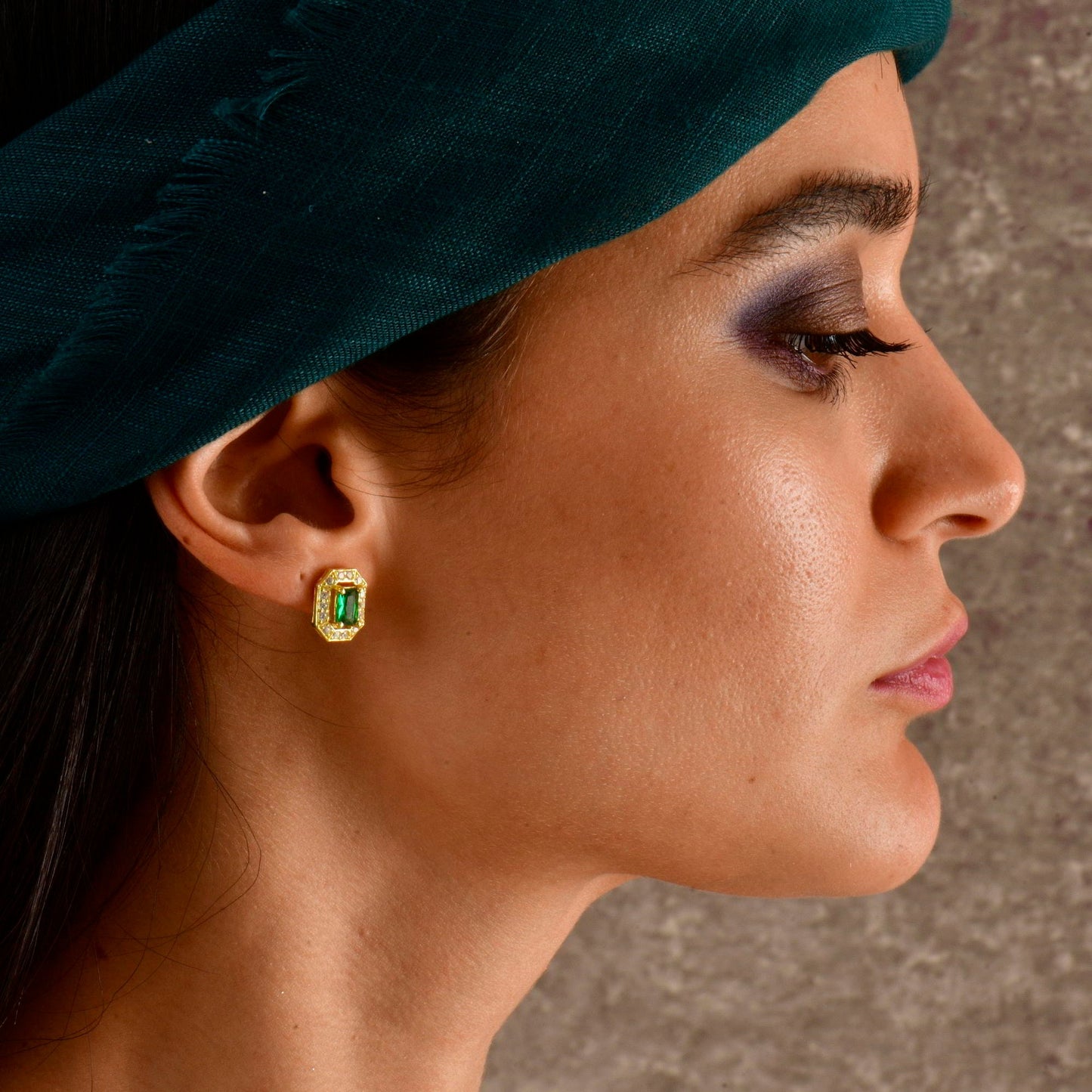 Baguette Emerald Stud Earrings