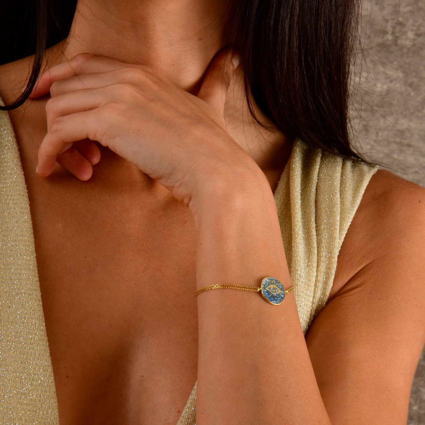 Evil Eye Disc Bracelet