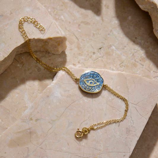 Evil Eye Disc Bracelet