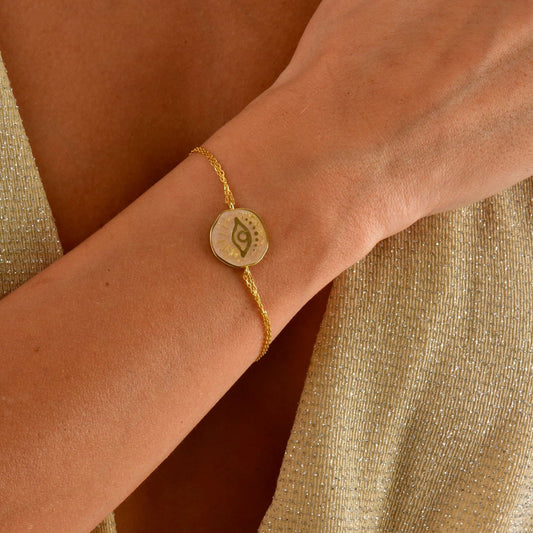 Evil Eye Disc Bracelet
